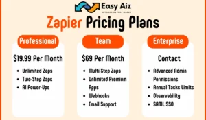 Zapier Pricing Plans professional team and enterprise