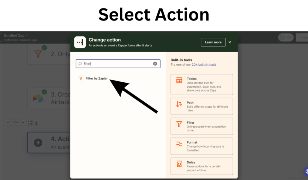 Select Action Filter