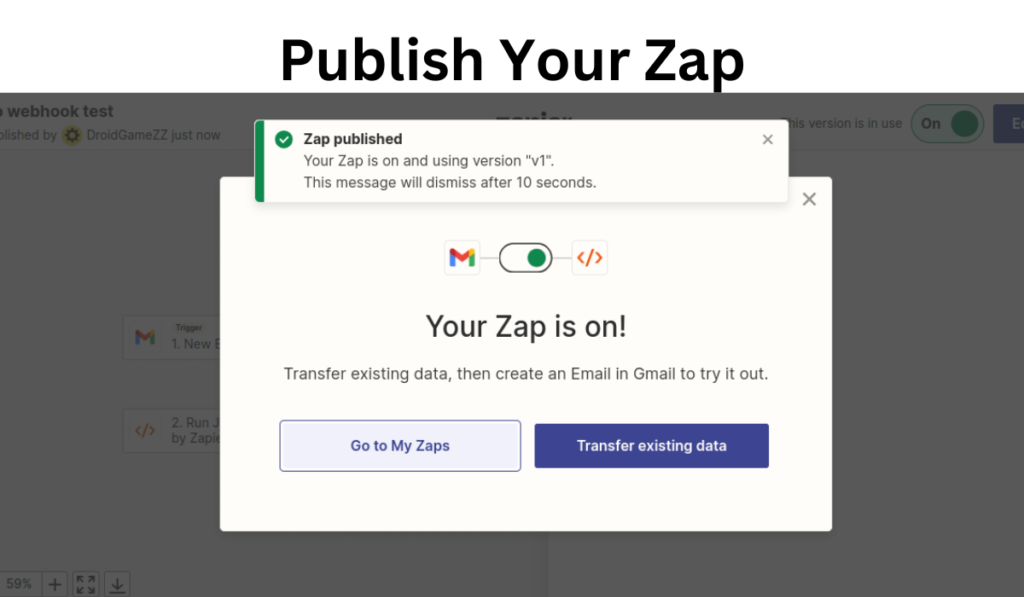 publish your zap