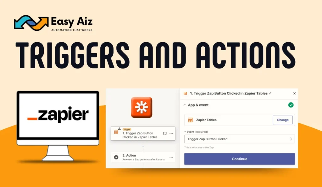 Triggers and Actions of Zapier Tables 