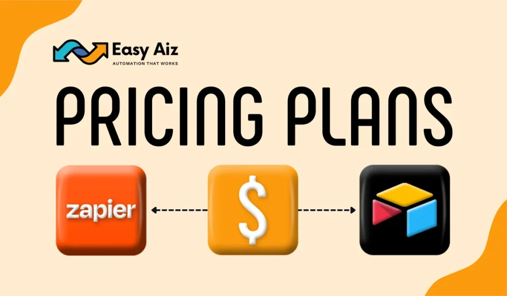 Pricing plans Zapier vs Airtable