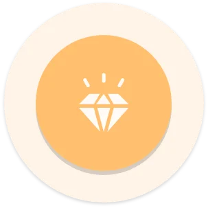 A diamond icon representing Easy Aiz's commitment to transparency, results, and integrity.