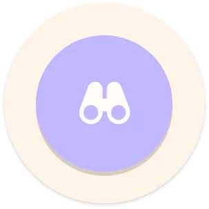 Binoculars icon symbolizing Easy Aiz's vision to empower businesses through automation