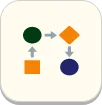 Flowchart icon representing business automation workflows